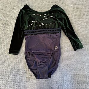 Gymnastics leotard green and purple play for age medium 8/10 girls